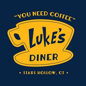 UGP Campus Apparel Luke's Diner - Stars Hollow Coffee Novelty TV Show T Shirt - Medium - Navy