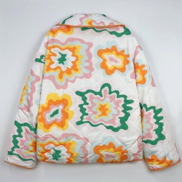 Duyang Cropped Floral Puffer Jacket for Winter Style