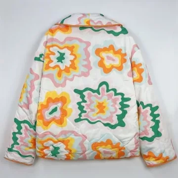 Duyang Cropped Floral Puffer Jacket for Winter Style
