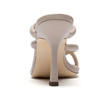 Stylish Vivianly Women's Thong Heels Sandals in Nude