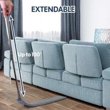 Retractable Gap Dust Cleaner with Extension Pole, Cleaning Tools with 3 Microfiber Dusting Cloths, E...