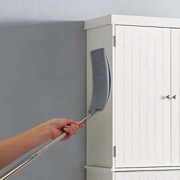 Retractable Gap Dust Cleaner with Extension Pole, Cleaning Tools with 3 Microfiber Dusting Cloths, Extendable Long Handle Duster for Cleaning Under Refrigerator Sofa Couch Bed Furniture Appliance