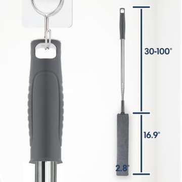 Retractable Gap Dust Cleaner with Extension Pole, Cleaning Tools with 3 Microfiber Dusting Cloths, Extendable Long Handle Duster for Cleaning Under Refrigerator Sofa Couch Bed Furniture Appliance