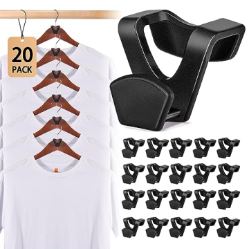 HOUSE DAY Space Saving Hanger Hooks 20 Pack - Premium Closet Organizer Hooks