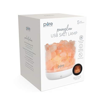 Pure Enrichment PureGlow USB Salt Lamp with Touch Control and Adjustability