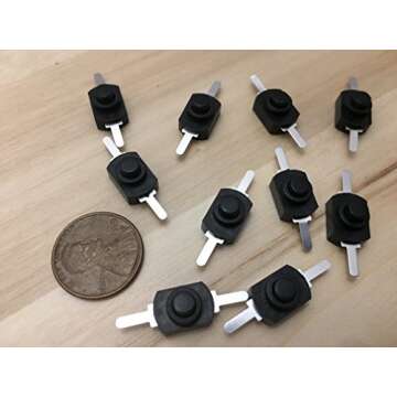 10 Pieces Black Latching self locking 1A push button on off micro mini 1208YD B5