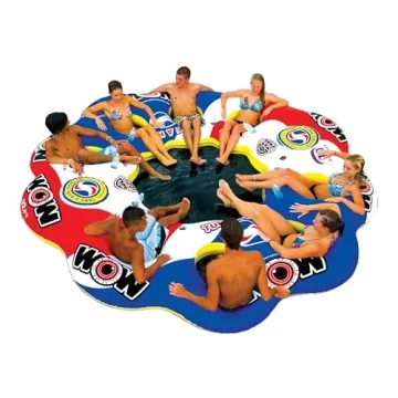 WOW Sports Tube A Rama - Inflatable Floating Island for 10 People - Party Raft Tube for Adults