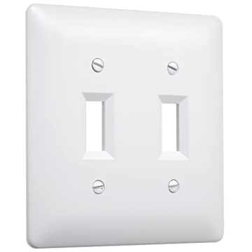 TayMac Paintable Double Toggle Wall Plate Cover 2-Gang