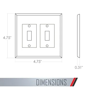 TayMac Paintable Double Toggle Wall Plate Cover 2-Gang