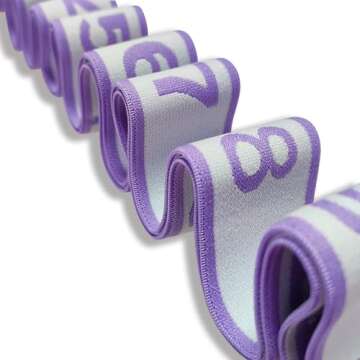 Aozora Stretch Bands for Exercise, Elastic Yoga Stretching Strap, Flex Strap 10 Loops for Physical Therapy, Pilates, Yoga, Dance & Gymnastics Exercise and Flexible Pilates Stretch Band (Purple)