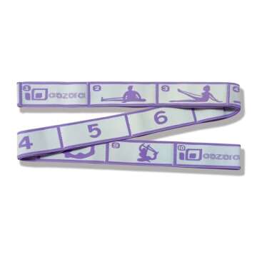 Aozora Stretch Bands for Exercise, Elastic Yoga Stretching Strap, Flex Strap 10 Loops for Physical Therapy, Pilates, Yoga, Dance & Gymnastics Exercise and Flexible Pilates Stretch Band (Purple)