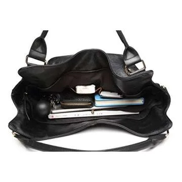 Women Tote Bag Handbags PU Leather Fashion Hobo Shoulder Bags with Adjustable Shoulder Strap, L, Black