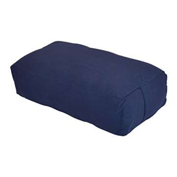 YogaAccessories MAXSupport Deluxe Rectangular Cotton Yoga Bolster - Blue
