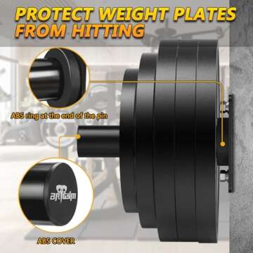 BRTGYM Wall Mounted Weight Plate Holder, Fit 2inch Olympic Weight Plates, Max Weight Capacity 275 lb, Heavy Iron Construction, Mounting Hardware Included