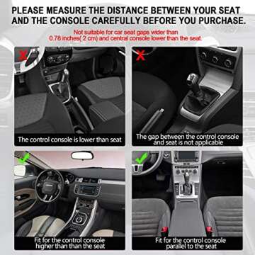 Car Seat Gap Filler Organizer, 2 Pack Multifunctional Auto Console Side Storage Box with Cup Holders 2 Seat Hooks for Drink, Car Organizer Front Seat for Holding Phone, Sunglasses