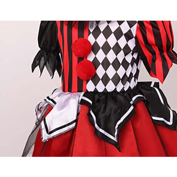 LMYOVE Girls Clown Costume for Kids Ideal for Halloween