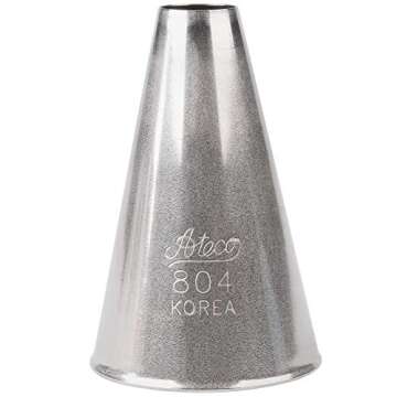 Ateco #804 SS Plain Pastry Decorating Tip for Precision Baking