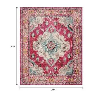 SAFAVIEH Monaco Area Rug - Pink & Multi, Easy Care Design