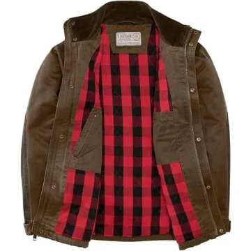 Legendary Whitetails Men's Standard Chore Coat Tough as Buck Collection, Flannel Lined Barn & Field Workwear Jacket, Rawhide, Small