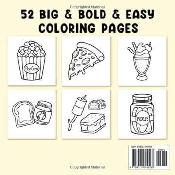 Food Drink & Sweets: Coloring Book for Adults and Kids, Bold and Easy, Simple and Big Designs for Relaxation Featuring a Variety of Foods, Drinks, Desserts and Fruits (Bold & Easy Coloring)