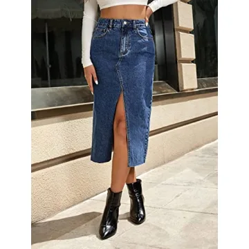 High Waist Denim Skirt for Women - Stylish and Affordable