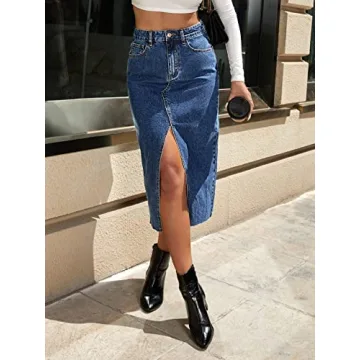 High Waist Denim Skirt for Women - Stylish and Affordable