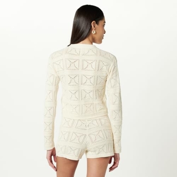 Stylish Lee Crochet Cardigan Open Front Birch
