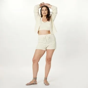 Stylish Lee Crochet Cardigan Open Front Birch