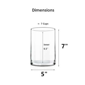 Elegant CYS EXCEL Glass Cylinder Vase - Ideal Centerpiece for Any Occasion