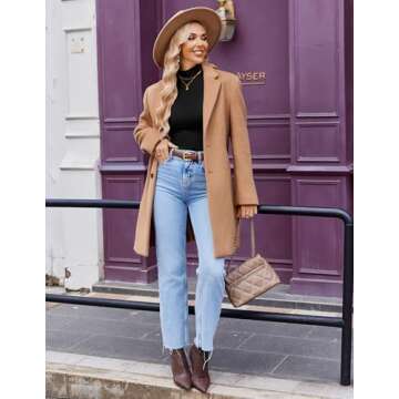 Ekouaer Women's Mock Turtleneck Long Sleeve Shirts Ribbed Knit Lightweight Pullover Sweater Stretch Fitted Thermal Top Black S