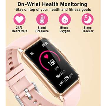 Smart Watch Health Fitness Tracker with 24/7 Heart Rate, Blood Oxygen Blood Pressure Sleep Monitor, 115 Sports Modes, Step Calorie Counter Pedometer IP68 Waterproof for Android and iPhone Women Men