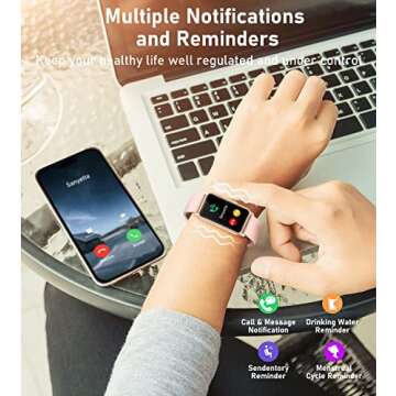 Smart Watch Health Fitness Tracker with 24/7 Heart Rate, Blood Oxygen Blood Pressure Sleep Monitor, 115 Sports Modes, Step Calorie Counter Pedometer IP68 Waterproof for Android and iPhone Women Men