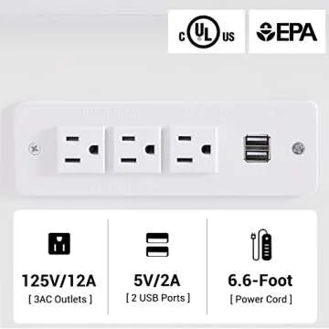 EPHEX Set of 2 Nightstands with Charging Station and USB Ports