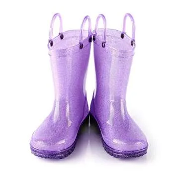 HugRain Toddler Girls Light Up Waterproof Rain Boots