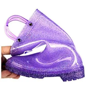 HugRain Toddler Girls Light Up Waterproof Rain Boots