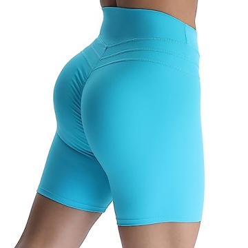 Aoxjox High Waisted Workout Shorts for Women – Scrunch Tummy Control and Buttery Soft Yoga Short 6...