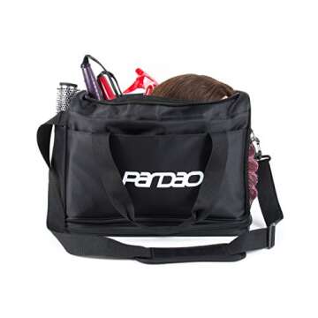 Pardao Hair Stylist Heat Resistant Travel Bag - Barber Hairdresser Tote Bag (Black)