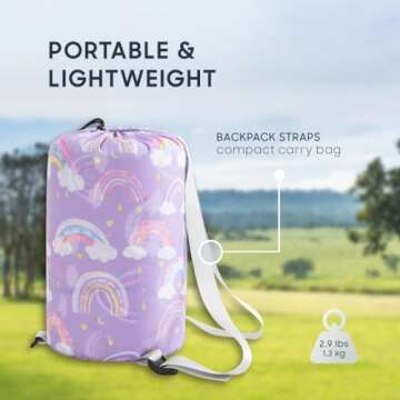 Wake In Cloud Kids Sleeping Bag - Lightweight and Cozy