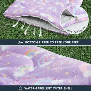 Wake In Cloud Kids Sleeping Bag - Lightweight and Cozy