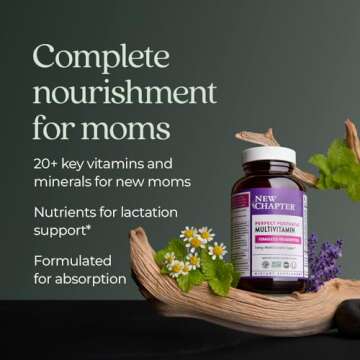 New Chapter, Postnatal Vitamins Lactation Supplement, Complete Multivitamin with Fermented Vitamin D3 + B Vitamins, Made with Organic Vegetables & Herbs, Non-GMO Ingredients, 270 Count