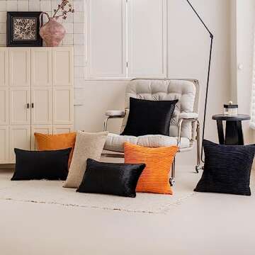 Home Brilliant Rectangle Throw Pillow Cover Faux Fur Suede Accent Decorative Winter Decorations Throw Pillows Oblong Cushion Cover for Bed, 12x20 Inch, Black