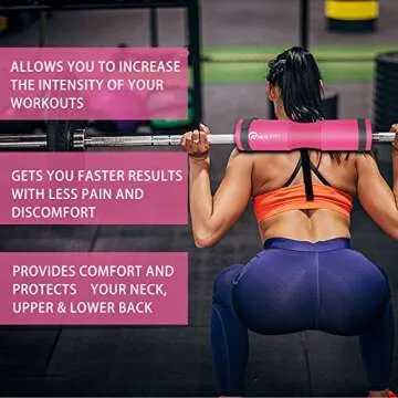 NEALFIT Barbell Pad —Squat Bar Pad—Great for Weightlifting,Lunges and Hip Thrusts—Foam Sponge Pad—Fit Standard and Olympic Bars Perfectly