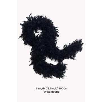 BABEYOND 90g 6.5ft Chandelle Feather Boa Gatsby Marabou Feather Boa 1920s Flapper Accessories
