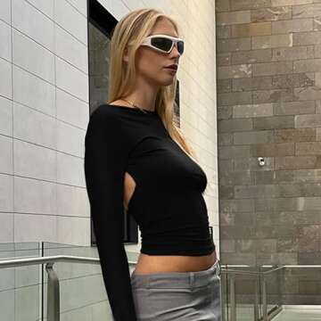 Stylish VELISDE Backless Tops for Women - Y2K Crop Tee