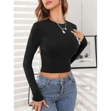 Stylish VELISDE Backless Tops for Women - Y2K Crop Tee