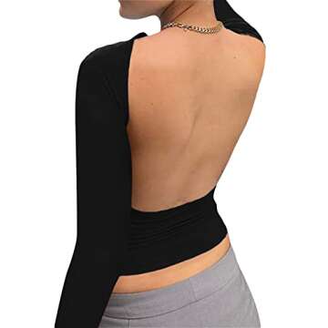 Stylish VELISDE Backless Tops for Women - Y2K Crop Tee