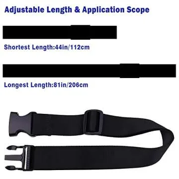 Luggage Straps,Luggage Connector, Straps for Suitcase， Heavy Duty Adjustable Suitcase Belt Travel Attachment Travel Accessories for Connecting Your Luggage (Black)