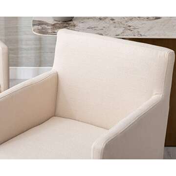 Stylish VESCASA Linen Dining Chairs Set of 4 with Arms