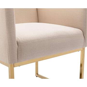 Stylish VESCASA Linen Dining Chairs Set of 4 with Arms