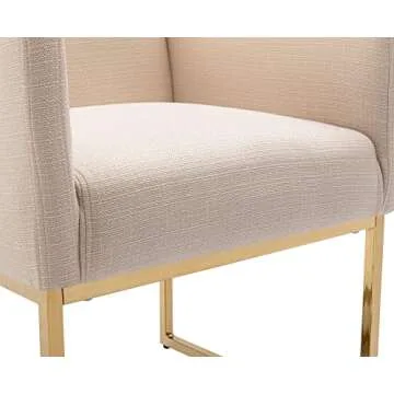 Stylish VESCASA Linen Dining Chairs Set of 4 with Arms